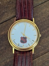 RARE-Vintage Bulova Sportstime NHL Watch with leather band-Used picture