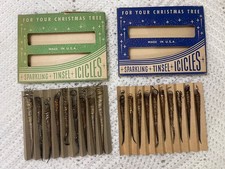 VTG National Tinsel Manufacturing Sparkling Icicles ~  19 Icicles With 2 Boxes picture