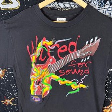 Vintage 1997 Wired for Sound Wild Oats T-Shirt Touch Tone Interactive Black L picture