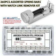 360Pcs Watch Pins Spring Bars Band Strap Link Remover Set Repair Kit Stainless  picture