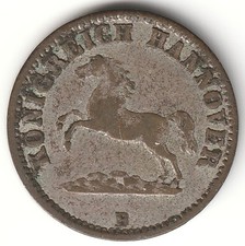 1858 German States Hanover 1/2 Groschen Low Mintage Small Silver  picture