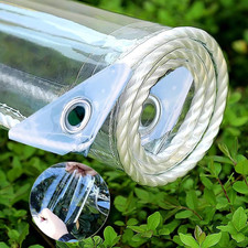 Clear Tarp Heavy Duty with Metal Grommets, 14 Mil Thick Clear Vinyl Trap picture