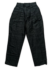 New NWT $368 JULIA AMORY Size Medium 100% Silk Deco Pant Dupioni Black Noir picture