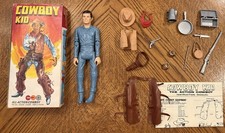 NICE Vintage Marx UK Johnny West Cowboy Kid Made in Great Britain Sunburst Box picture