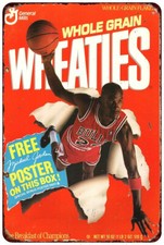 1989 MICHAEL JORDAN / WHEATIES BOX Vintage Look Reproduction metal sign picture