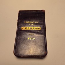 Antique 1910 Omaha Road Railroad Leather Pocket Notebook Calendar C St P M & O picture