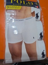 Polo Ralph Lauren 3-Pack White Classic Cotton Boxer Briefs Size L picture
