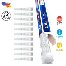 12Pack 8FT Integrated LED Bulbs 144W 18000Lm 6500K Workshop Ceiling Tube Fixture picture