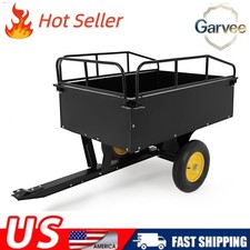 Trailer Tow Behind Dump ATV 15 Cu.ft 750lbs Garden Cart for Lawn Tractor picture