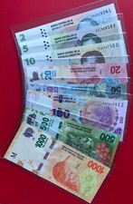 Argentina 8 PCS MIX Set ( 2 5 10 20 50 100 500 1000 Pesos ) 2012-2020 UNC picture