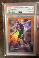 2023/24 Paris Saint-Germain PSG Team Set 32 Kylian Mbappe Orange #/25 PSA 10 picture