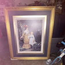 Portrait Print Woman & Child in Forest Scene, Matted & Framed Single Piece picture