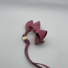 Miu Miu Leather Origami Flower Bag Charm Keychain Pink Gold Logo picture