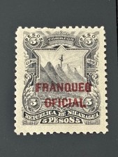1893 Nicaragua Stamps Scott # O40 ,  “FRANQUEO OFICIAL “ 5 Pesos, MH picture