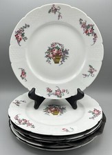 Antique Haviland Limoges Dinner Plates   Set Of 6 Floral Painted Gold 9 5/6in” picture
