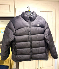 The North Face Men’s Black 700 Fill Down Puffer Jacket Full Zip Stand Collar xxl picture