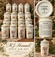 Vtg 1987 Hummel Gold Trimmed Spice Jar Set of 24 picture