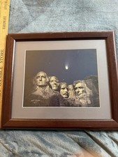 Vintage Haleys Comet Over Mount Rushmore Signed Photo By Art Oakes 1997 12x14 picture