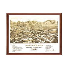 Old Map of Buena Vista, CO 1882 - Vintage Buena Vista Colora picture
