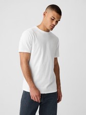 Gap Everyday Soft Shirt Mens Small White Crew Neck Cotton Solid Tee $20 MSRP New picture