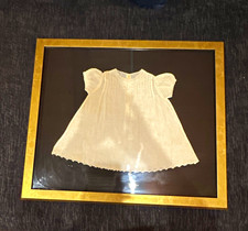 Gold Wood Shadow Box Frame 22x26 Vintage 1922 baby gown /dress picture