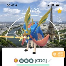 ✨Lv50, 3-moves✨Crownded  Zacian with Paris🗺️ Location Background picture