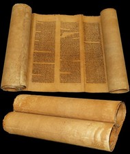 Antique Moroccan Torah Scroll Book of Numbers 300-Year-Old Manuscript Judaica picture