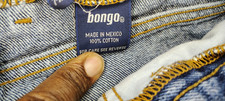 Vintage 90s Bongo Jeans 7-XL Tall High Rise Tapered Mom 100% Cotton Red Patch  picture