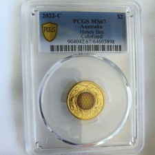 Australian 2022  $2 Honey Bee - C Mint Mark Coin PCGS MS67 picture