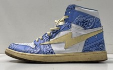 Kool Kiy Re-Up High Blue Paisley Bandana Lightning Bolt Sneakers Size 11 picture