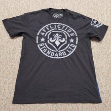 Affliction Shirt Mens XL Black Graphic Tee Standard Ltd Fleur De Lis Y2K Goth picture