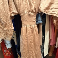 Vintage 90s J..Peterman 100% Silk Matching Night Gown And Robe Set picture