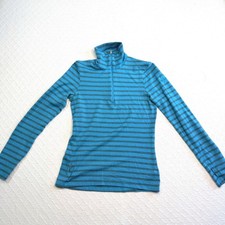 FLAWED: Icebreaker Bodyfit 260 Merino Wool Half Zip Base Layer Blue Grey Small picture