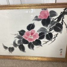 Original Japanese Sumi-e Painting by Rindō (淋堂) – Framed 