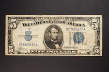 1934 A ** ** $5 SILVER CERTIFICATE * FINE NOTE* ** 6130 picture
