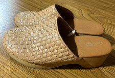 Universal Thread Women's Beige Woven Leather Mule Wedge Slip On 8 M Shoes clogs picture