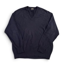 Vintage Brooks Brothers Blue 100% Cashmere Sweater Mens Large Made in Scotland picture