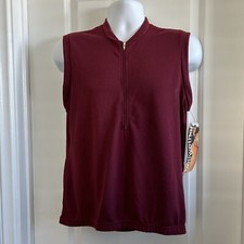 VTG SF Deadstock Bellwether Mens Cycling Poly Pique Vest Medium Maroon picture