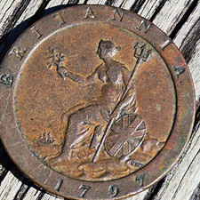 1797 Great Britain George III Cartwheel Penny Copper BN 0.999 KM#618(Britannia) picture