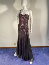 Stunning Claudine 90’s  Vintage Bombshell Asymmetrical Full Length Evening Gown picture