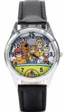 Scooby Doo Cast in Mystery Machine Black Leather Band Wrist Watch picture