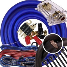 WAR ZONE 0 Gauge Amp Kit Amplifier Install Wiring 0 Ga Wire UP TO 8000W Blue PK1 picture