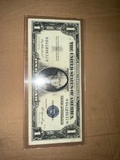1935-E $1 One Dollar Silver Certificate Blue Seal Crispy No Motto Godless picture