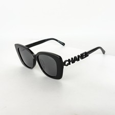 CHANEL CH5422B Polarized Sunglasses Black Dark Grey Lens Unisex 53-17-145 picture