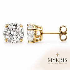 MYKRIS Lab Grown Diamond Stud Earring 1-10 CTTW 14K Gold; PushBack : $390-$2,890 picture