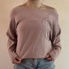 LIV Milano Y2K Pink & Purple Beaded Floral Sweater — Women’s L picture