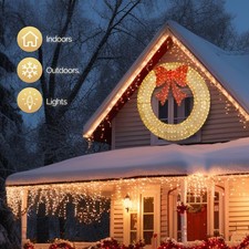 60inch Pre-Lit Christmas Wreath Garlands Decoration for Outdoor Home Garden 2026 picture