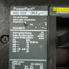 Schneider Electric PowerPact HG150 HGA36070 3P 150A 240-600V AC Breaker picture