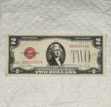 1928G SERIES $2 TWO DOLLAR UNITED STATES NOTE, RED SEAL, UNCERTIFIED, UNGRADED picture