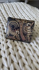 Christian Dior Navy/Gold Owl Animal Print Fold Snap Women’s Credit Card Wallet picture
